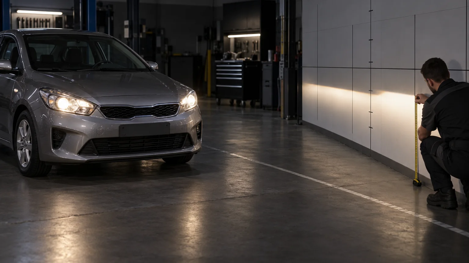 Проверка и регулировка света фар Kia Cerato на экране